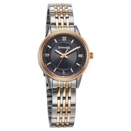 Sonata Wedding Quartz Analog Blue Dial Stainless Steel Strap Watch for Women - 87076KM01