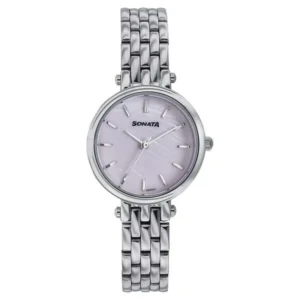 Sonata Wedding Edit Quartz Analog Pink Dial Stainless Steel Strap Watch for Women - 87082SM01