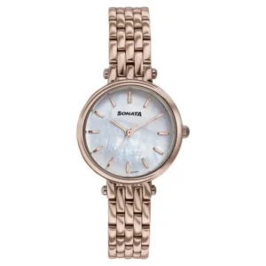 Sonata Wedding Edit Quartz Analog Off White Dial Stainless Steel Strap Watch for Women - 87082WM01