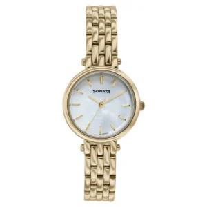 Sonata Wedding Edit Quartz Analog Off White Dial Stainless Steel Strap Watch for Women - 87082YM01
