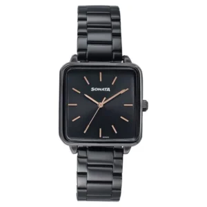 Sonata Wedding Edit Quartz Analog Black Dial Stainless Steel Strap Watch for Women - 87084NM01