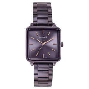 Sonata Wedding Edit Quartz Analog Purple Dial Stainless Steel Strap Watch for Women - 87084QM01
