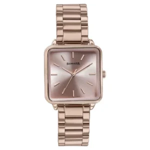 Sonata Wedding Edit Quartz Analog Pink Dial Stainless Steel Strap Watch for Women - 87084WM01