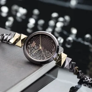 Titan Raga Facets Women’s Watch with Brown Dial and Rose Gold Stainless Steel Strap – NT95121KM01