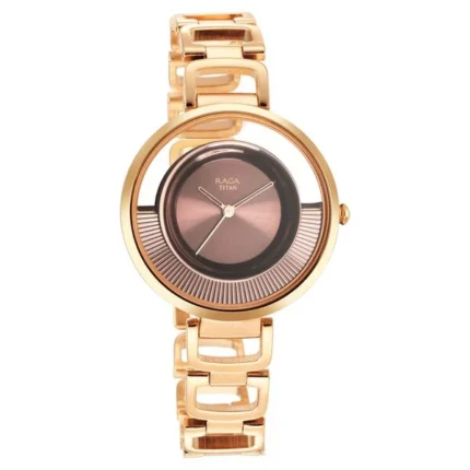 Titan Raga Moments of Joy NT95140KM01 Women’s Brown Dial and Metal Strap Watch