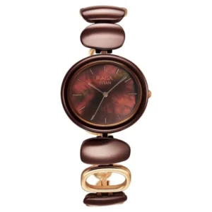 Titan Raga Ceramics Women’s Watch with Brown Mother of Pearl Dial and Ceramic Strap – 95146KD03