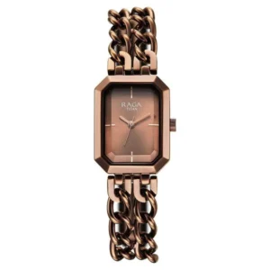 Titan Raga Showstopper Brown Dial with Metal Strap Watch for Women – 95283QM01