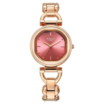 Titan Raga Showstopper NT95301WM01 Women’s Pink Dial and Metal Strap Watch