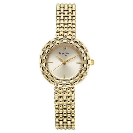 Titan Raga Showstopper 95350YM01 Women’s Champagne Dial and Metal Strap Watch