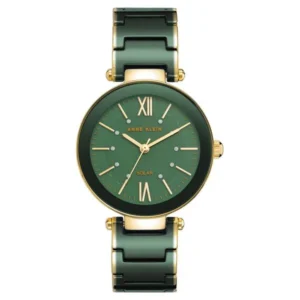 Anne Klein Women’s Watch with Green Dial and Green Ceramic Strap – AK3844GNGB