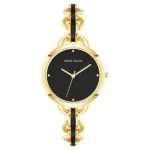 Anne Klein Women’s Watch with Black Dial and Black Metal Strap – AK4092BKGB