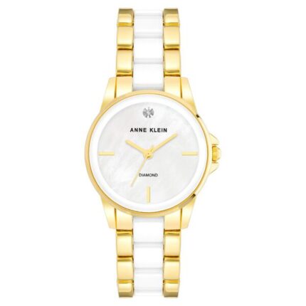 Anne Klein Women’s Watch with Mother of Pearl Dial and Multicolour Metal Strap – AK4118WTGB