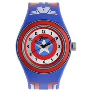 Zoop Marvel Avengers Analog Watch with Red Dial and Multicoloured Strap for Boys Kids NUC4048PP18