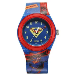 Zoop Justice League Superman Analog Watch for Boys with Blue Dial & Multicoloured Strap – C4048PP56