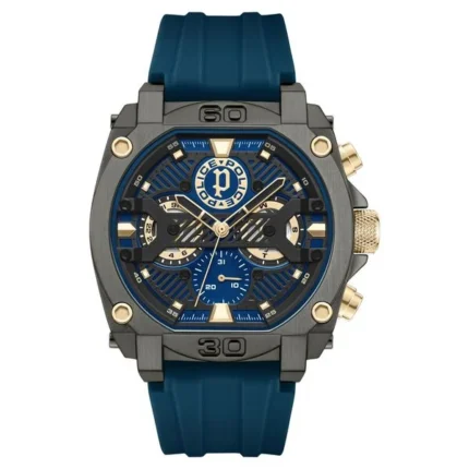 Police Multifunction Blue Dial Watch with Blue Silicone Strap for Men – NTPLPEWGQ0040001