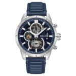 Police Quartz Multifunction Watch with Blue Leather Strap for Men – NTPLPEWJF0021801