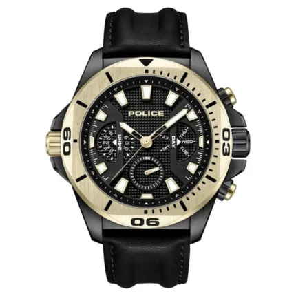 Police Quartz Multifunction Black Leather Strap Watch for Men – PLPEWJF0022501