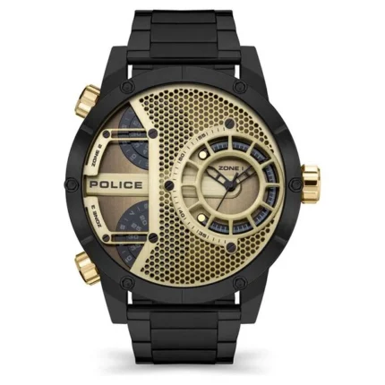 Police Quartz Multifunction Golden Dial Stainless Steel Watch for Men – NEPLPEWJG2118103