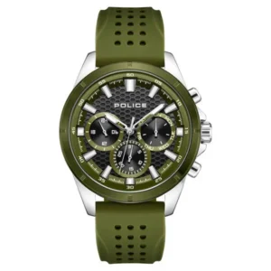 Police Quartz Multifunction Black Dial Green Silicone Strap Watch for Men – PLPEWJQ2204111