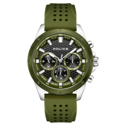 Police Quartz Multifunction Black Dial Green Silicone Strap Watch for Men – PLPEWJQ2204111