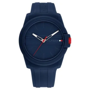 Tommy Hilfiger Men’s Quartz Analog Watch with Blue Dial and Blue Silicone Strap – NTTH1710595W