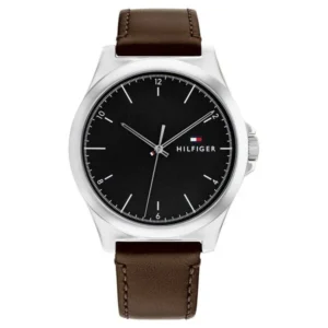 Tommy Hilfiger Men’s Quartz Analog Watch with Black Leather Strap – NTTH1710601