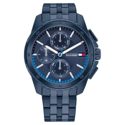 Tommy Hilfiger Men’s Multifunction Watch with Blue Dial and Blue Stainless Steel Strap – NTTH1710622