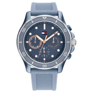 Tommy Hilfiger Women’s Watch with Blue Dial and Blue Silicone Strap – TH1782571