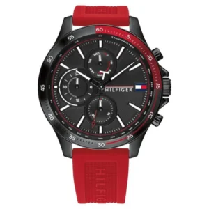 Tommy Hilfiger Men’s Multifunction Watch with Black Dial and Black Silicone Strap – NTTH1791722