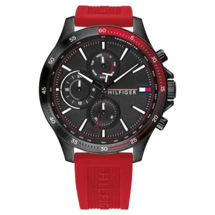 Tommy Hilfiger Men’s Multifunction Watch with Black Dial and Black Silicone Strap – NTTH1791722