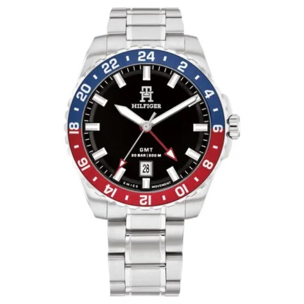 Tommy Hilfiger Men’s Analog Watch with Black Dial and Silver Stainless Steel Strap – TH1792131