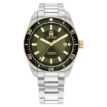 Tommy Hilfiger Men’s Automatic Watch with Green Skeleton Dial and Stainless Steel Strap – TH1792155W