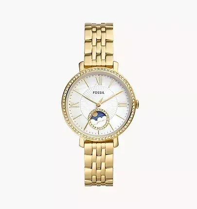 Fossil Jacqueline ES5167 Gold-Tone Sun Moon Multifunction Watch for Women
